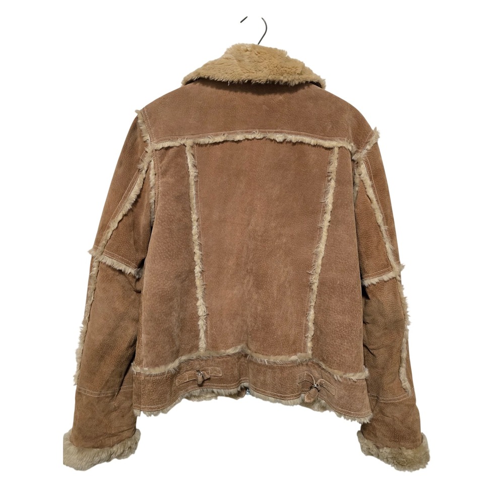 Wilson Leather Womens Vintage Suede Faux Shearling Lined Aviator Coat Size Large - Picture 7 of 12